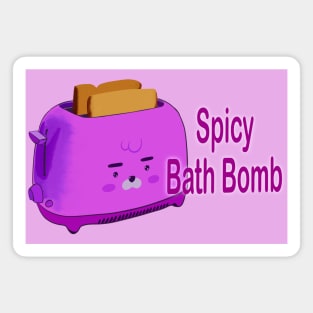 Retro inscription "Spicy bath bomb" Magnet